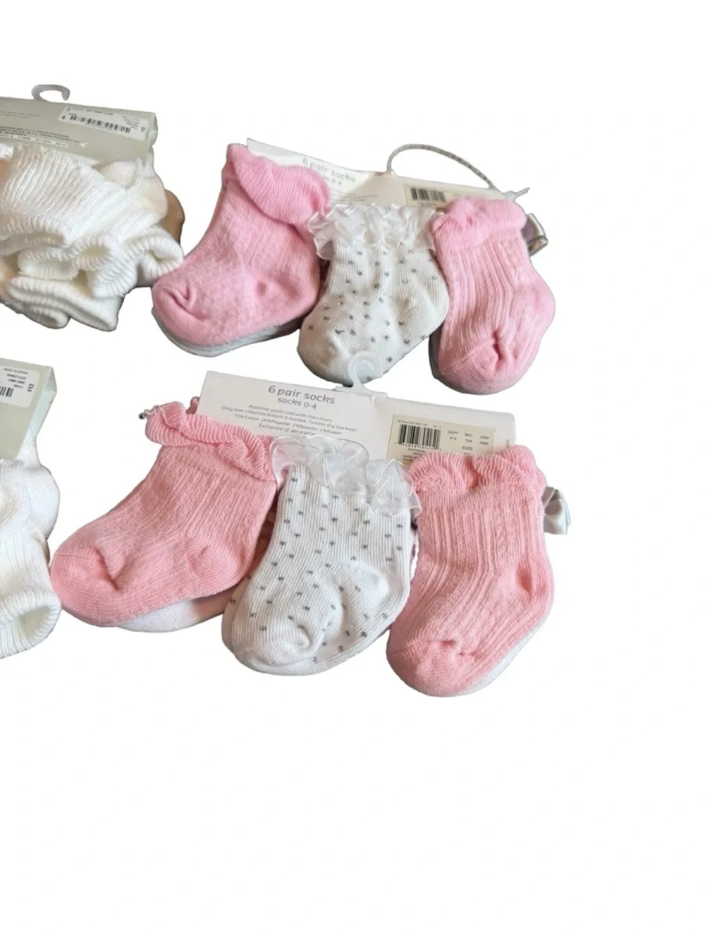 24 Pairs of Baby Girl Socks + Six Pairs of Baby Mittens Carter's Okie New NWT